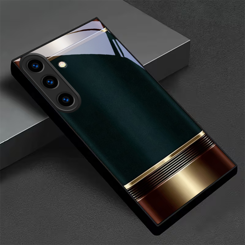 Metal Photo Panel - Casing Ponsel Kaca Hitam Bingkai Logam