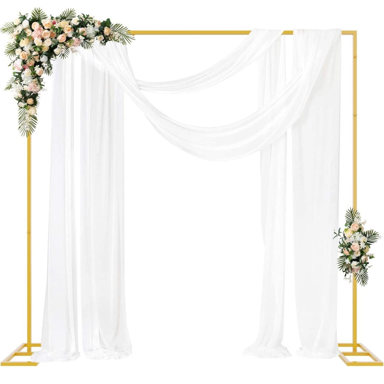 Metal Photo Panel - Stand Latar Belakang Persegi Berwarna Emas