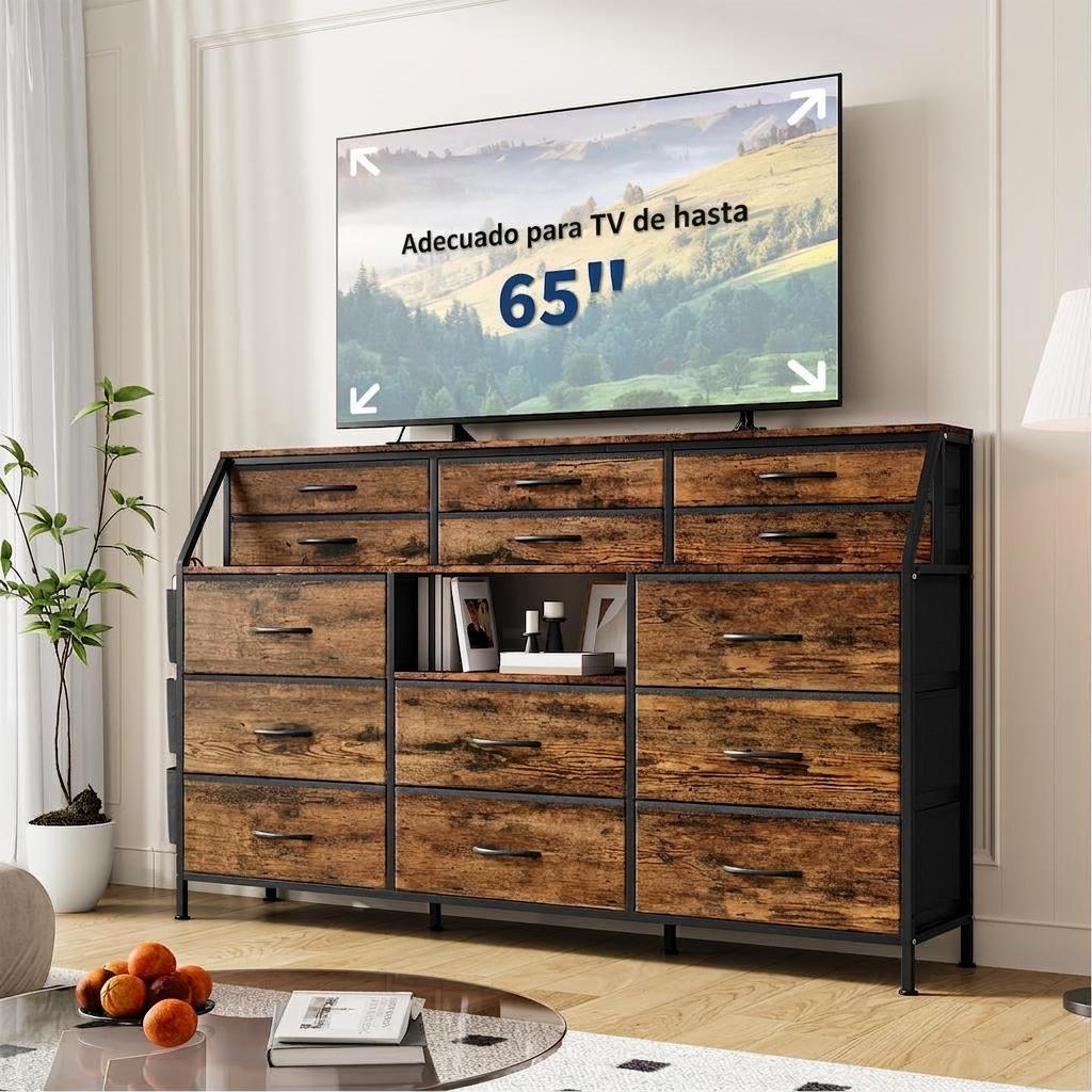 Lemari TV dengan Laci Kain 14  - Metal Photo Panel ulasan dan harga